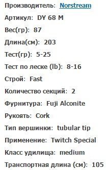 Характеристики Norstream Dynamic II Twitch Special 68М